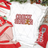 DTF Transfer - DTF009324 Cookie Season Gingerbread Man Faux Embroidery