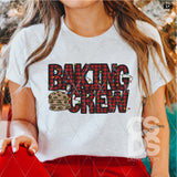 DTF Transfer - DTF009336 Baking Crew Buffalo Plaid Chocolate Chip Cookies Faux Embroidery