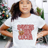 DTF Transfer - DTF009362 Santa's Hot Gingerbread Cocoa Peppermint Stripes Faux Embroidery