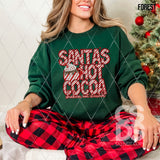 DTF Transfer - DTF009364 Santa's Hot Peppermint Shaken Cocoa Peppermint Stripes Faux Embroidery