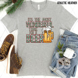 DTF Transfer - DTF009366 It's the Most Wonderful Time of the Year for a Beer Faux Embroidery