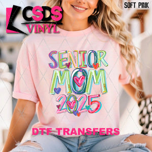 DTF Transfer - DTF009391 Senior Mom 2025 Colorful Brushstrokes