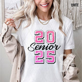 DTF Transfer - DTF009399 Senior 2025 Pink and Black Varsity