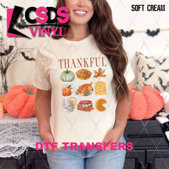 DTF Transfer - DTF009479 Thankful Watercolor Fall Grid