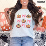 DTF Transfer - DTF009485 Pumpkin with Stars Coquette Grid