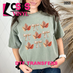 DTF Transfer - DTF009493 Fall Leaves Coquette Grid