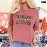 DTF Transfer - DTF009532 Thankful Grateful Blessed Leopard Faux Glitter