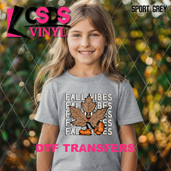 DTF Transfer - DTF009550 Fall Vibes Retro Leaf