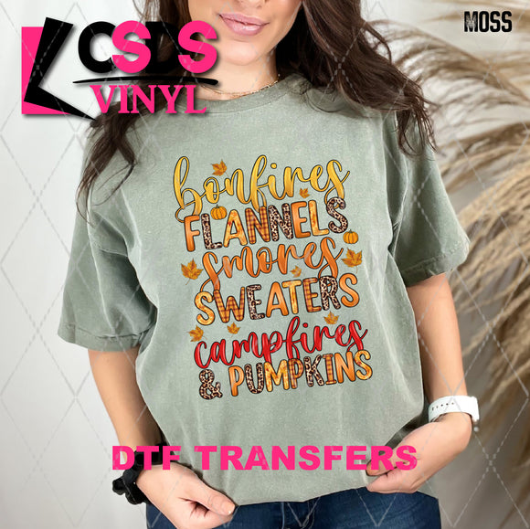 DTF Transfer - DTF009555 Bonfires Flannels Smores Sweaters Campfires & Pumpkins