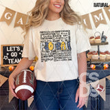 DTF Transfer - DTF009572 Football Black Word Collage Navy Gold White