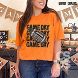 DTF Transfer - DTF009619 Game Day Football Stacked Word Art Faux Rhinestones/Glitter