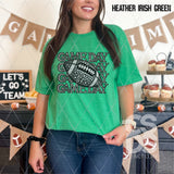 DTF Transfer - DTF009620 Game Day Football Stacked Word Art Faux Rhinestones