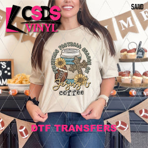 DTF Transfer - DTF009650 Surviving Football Season on Jesus & Coffee