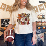 DTF Transfer - DTF009655 Fall Family Football Turkey Faux Glitter/Embroidery