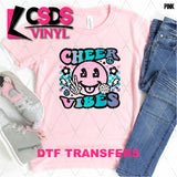 DTF Transfer - DTF009677 Cheer Vibes Smile Pink Blue Purple