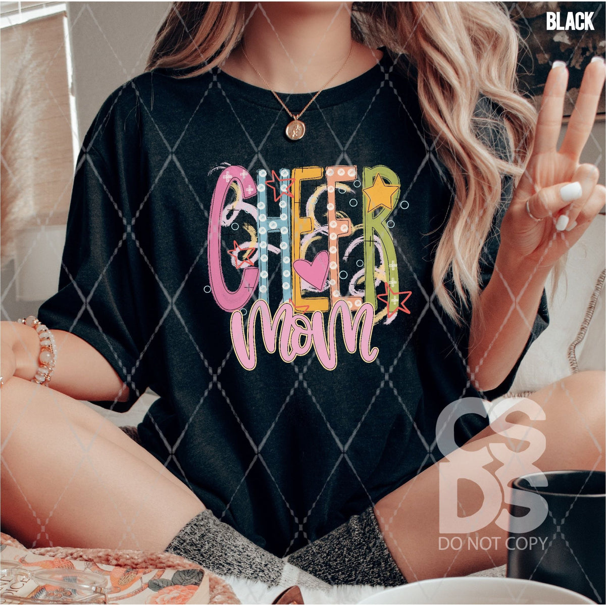 DTF Transfer - DTF009678 Cheer Mom Colorful Scribble Letters – CSDS Vinyl