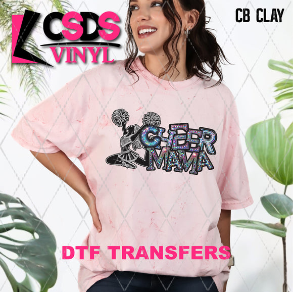 DTF Transfer - DTF009681 Cheer Mama Colorful Faux Rhinestones