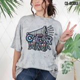 DTF Transfer - DTF009682 Cheer Mama Megaphone Colorful Faux Rhinestones