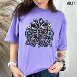 DTF Transfer - DTF009684 Cheer Mama Pum Pom Colorful Faux Rhinestones