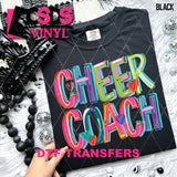 DTF Transfer - DTF009685 Cheer Coach Colorful Brushstrokes