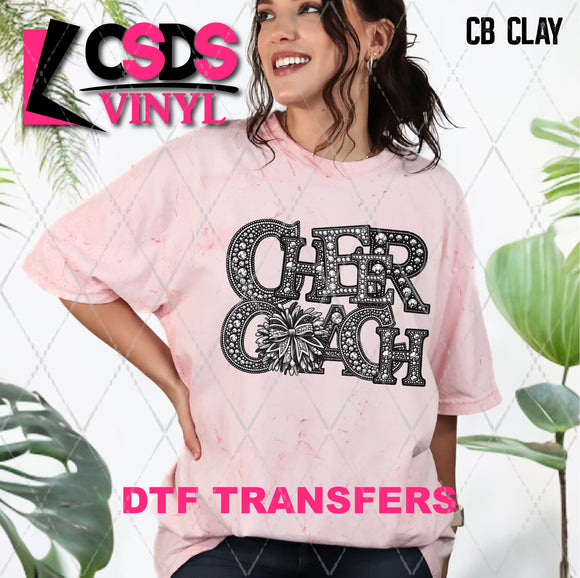 DTF Transfer - DTF009690 Cheer Coach Faux Rhinestones