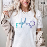 DTF Transfer - DTF009708 Semi Colon Heart Beat Heart Suicide Awareness