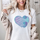 DTF Transfer - DTF009716 Scribble Heart and Semi Colon Suicide Awareness