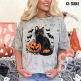 DTF Transfer - DTF009760 Halloween Black Cat Faux Embroidery