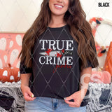 DTF Transfer - DTF009790 True Crime Junkie Faux Embroidery White