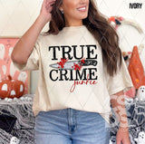 DTF Transfer - DTF009791 True Crime Junkie Faux Embroidery Black