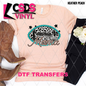 DTF Transfer - DTF009812 Leopard & Turquoise Football Mama