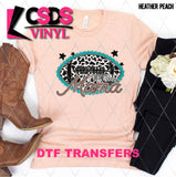 DTF Transfer - DTF009812 Leopard & Turquoise Football Mama