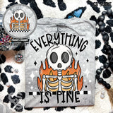 DTF Transfer - DTF009869 Everything is Fine Fire Skeleton Pocket