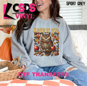 DTF Transfer - DTF009881 Know It Owl