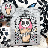 DTF Transfer - DTF009911 It's a Beautiful Day to Leave Me Alone Skeleton Coffin Pocket