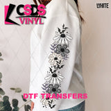 DTF Transfer - DTF009982 Batty Flowers Sleeve