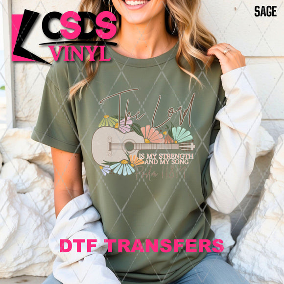 DTF Transfer - DTF010079 The Lord is My Strength and My Song Guitar