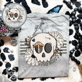 DTF Transfer - DTF010088 Stay Weird Floral Skull Pocket