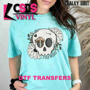 DTF Transfer - DTF010088 Stay Weird Floral Skull Pocket