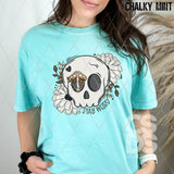 DTF Transfer - DTF010088 Stay Weird Floral Skull Pocket