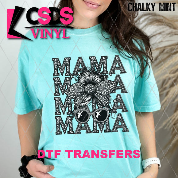 DTF Transfer - DTF010118 Mama Stacked Rhinestone Word Art