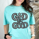 DTF Transfer - DTF010182 God is Good Faux Rhinestones