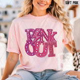 DTF Transfer - DTF010184 Pink Out Pink Faux Rhinestones