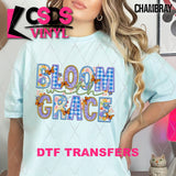 DTF Transfer - DTF010208 Bloom with Grace Faux Embroidery