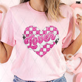 DTF Transfer - DTF010232 Lover Checkered Heart Sleeve