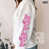 DTF Transfer - DTF010232 Lover Checkered Heart Sleeve