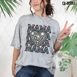 DTF Transfer - DTF010235 Mama Heart Stacked Word Art Faux Rhinestones