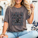 DTF Transfer - DTF010239 Mama Wrestling Stacked Word Art Faux Rhinestones