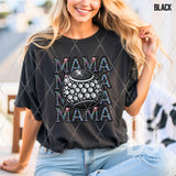 DTF Transfer - DTF010240 Mama Baseball/Softball 1 Stacked Word Art Faux Rhinestones