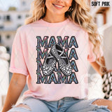 DTF Transfer - DTF010243 Mama Ballet Shoes Stacked Word Art Faux Rhinestones